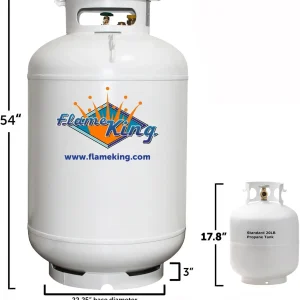 Flame King Vertical Propane Tank 420LB - White