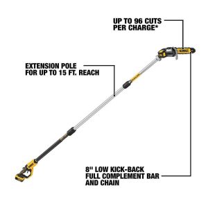 DEWALT 20V Max XR Brushless Cordless Pole Saw - 8 in Bar And Chain