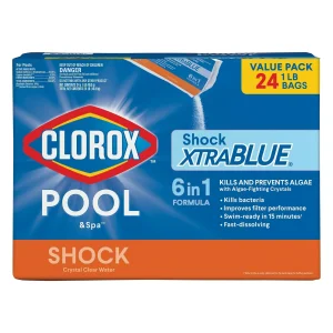 Clorox Pool & Spa XtraBlue Shock Algaecide Treatment 1 lb Bag, Case of 24
