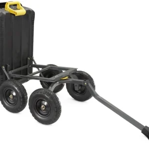 Poly Dump Garden Cart With No-Flat Tires, 7 Cubic Feet, 1200-Pound Capacity, Black - 7GCG-NF