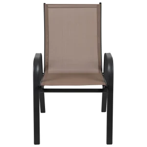 Emma + Oliver Outdoor Stack Chairs, Gray, 4 Pack, 21.25in W x 29in D x 36in H
