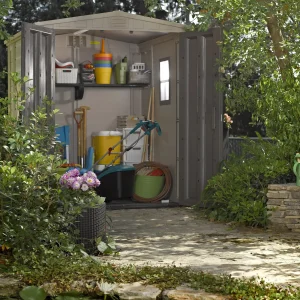 Keter Resin Outdoor Storage Shed, Taupe, 8 x 11 Foot - Factor