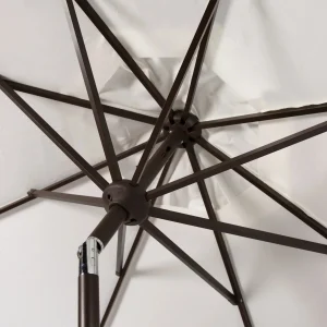 Safavieh Patio Umbrella 9' Crank Tilt Navy/White - Venice