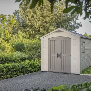 Keter Resin Outdoor Storage Shed, Taupe, 8 x 11 Foot - Factor