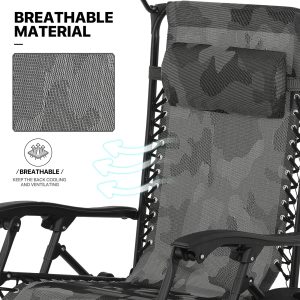 MoNiBloom Zero Gravity Reclining Chairs Set Of 2 With Canopy Shade And Headrest, Black - 330 lbs