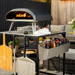 ooni Large Modular Outdoor Table - 31x31x35 Inch Stainless Steel Pizza Oven Stand