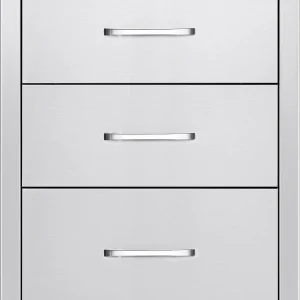 VEVOR Outdoor Kitchen Drawer Cabinet, Stainless Steel, 18.11 inch W x 23.23 inch D x 23.23 inch H, 3 Drawers