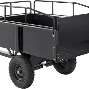 VEVOR Steel ATV Dump Cart, 750 lbs, 15 Cubic Feet - Garden Utility Trailer