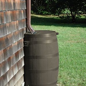 50 Gallon Rain Barrel With Brass Spigot And Flat-Back Design