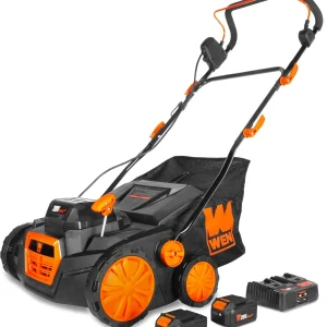 WEN 16-Inch 15-Amp 2-in-1 Electric Dethatcher And Scarifier With Collection Bag - DT1516