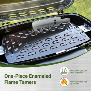 Brand-Man Portable Propane Gas Grill With Folding Cart And Push-Button Ignition