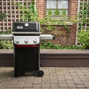 Weber Liquid Propane Gas Grill, 3 Burners, Black, Porcelain-Enameled Cast-Iron Grates - Spirit E-310