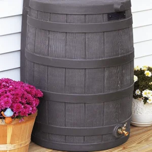 Good Ideas Rain Wizard 50 Gallon Plastic Outdoor Rain Barrel Water Storage Collector