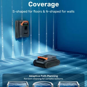 Cordless Robotic Pool Vacuum Cleaner With Smart Navigation And Wall And Waterline Cleaning