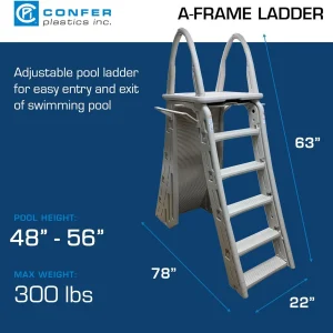 Confer Plastics Above Ground Pool Roll-Guard Safety Ladder, Adjustable - 7200