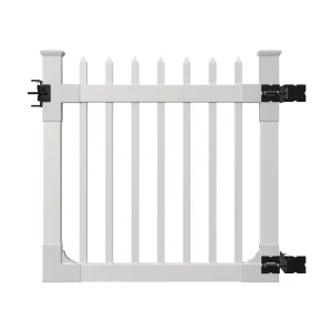 WamBam White Vinyl Picket Fence Panel Kit, 4ft H x 6ft W, 1 Panel + 1 Post - BL19101