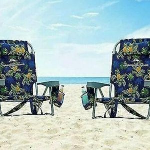 Tommy Bahama Folding Beach Deck Chair, Blue, Polyester Blend, Aluminum Frame - 735752