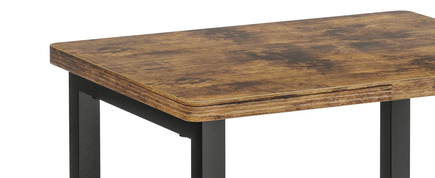 Tabletop Rounded Corner and Rustic Wood Texture Detail