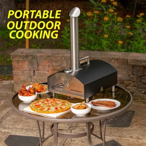 Deco Chef Outdoor Pizza And Grill Oven With 13in Pizza Stone, Black - DGPZG100BLK