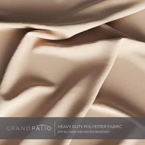 Grand Patio 10x10 ft Deluxe Aluminium Offset Umbrella With Base, Champagne - Napoli