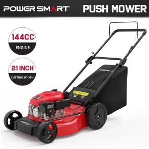 PowerSmart 21 in 2-in-1 Push Lawn Mower With 144cc Engine - 6-Position Height Adjustment
