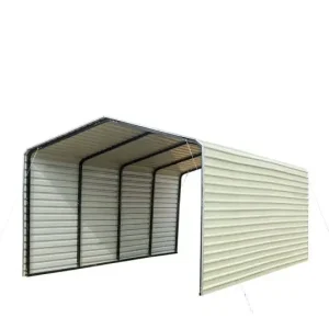 All-Steel Carport 12 ft x 20 ft, Fully Enclosed Sides - CP1220F