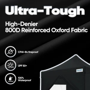 Quictent 10 x 10 ft Pop-Up Canopy Tent With Reflective Top, Fluorescent Rope And Vented Top