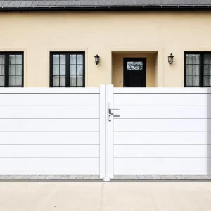 Casanoov Aluminum Swing Gate 392 cm x 161 cm Anthracite Gray RAL 7016 - KIT-000024