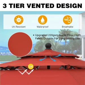 MAISON ARTS 6-Piece Patio Dining Set With 4 Adjustable Folding Chairs, Square Metal Table And 10ft Umbrella