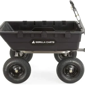 Gorilla Carts Utility Dump Wagon 6 Cubic Feet 1200 lb Capacity Black - GOR6PS