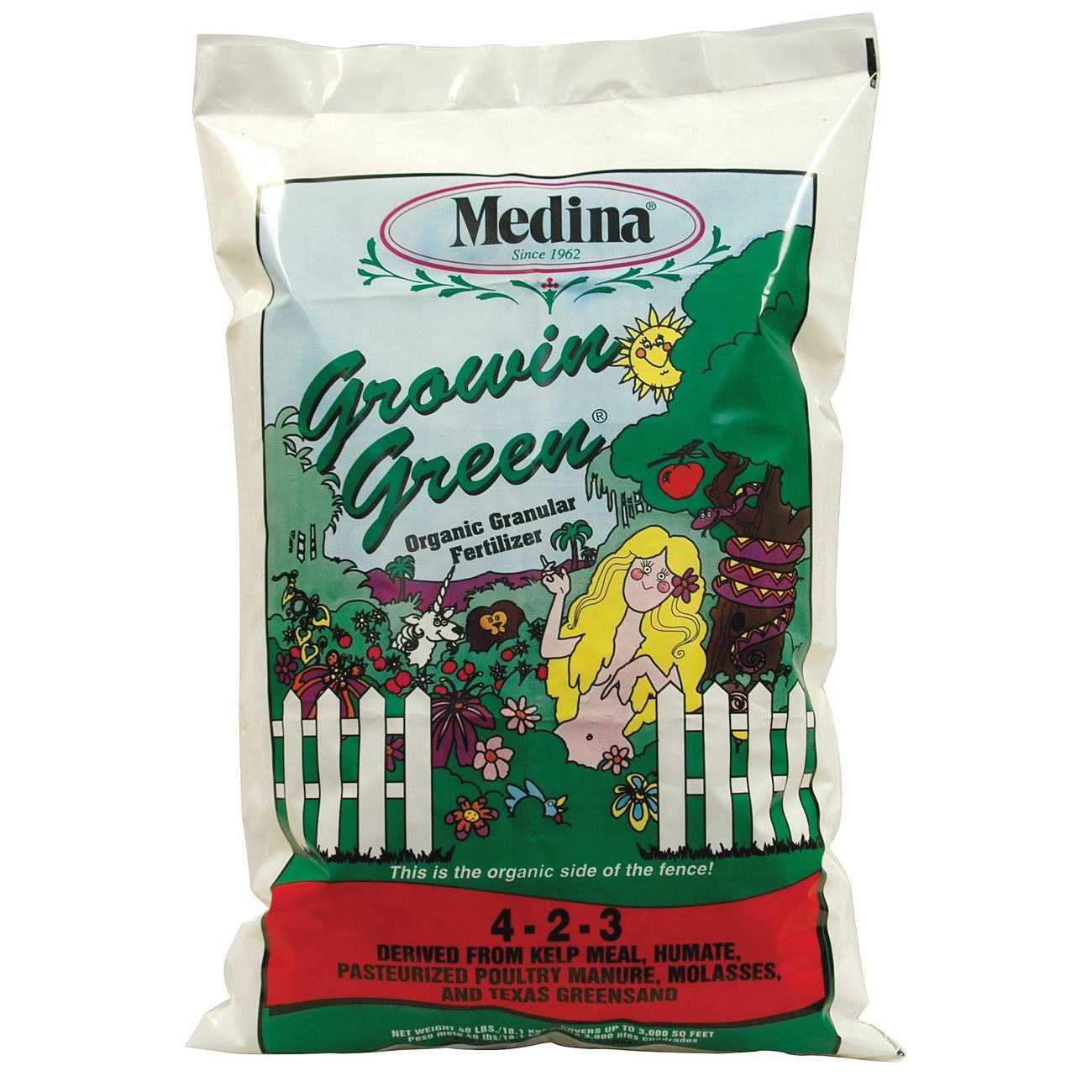Medina Growin Green Organic Fertilizer 40 lb