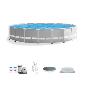 Intex Prism Frame Above Ground Swimming Pool 14ft x 42in With Pump - 26719EH