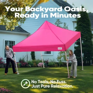 Quictent 10 x 10 ft Pop-Up Canopy Tent With Reflective Top, Fluorescent Rope And Vented Top
