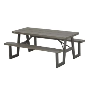 Lifetime 6-Foot W-Frame Folding Picnic Table, Brown - 60233