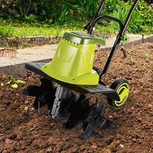 16-Inch 12-Amp Electric Tiller And Cultivator - Green