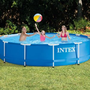 Intex Metal Frame Above Ground Swimming Pool With Filter And Cover, 12 Ft x 30 Inches - 28211EH