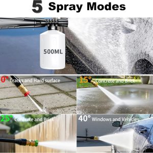 Pressure Washer 4800PSI With 4 Quick Connect Nozzles, Inlet Hose, Filter And 500ML Soap Tank
