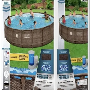 Coleman Power Steel Frame Above-Ground Swimming Pool Set 18 x 48