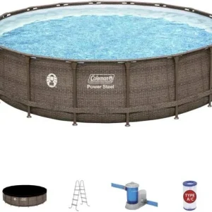 Coleman Power Steel Frame Above-Ground Swimming Pool Set 18 x 48