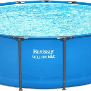 Bestway Steel Pro MAX Round Above Ground Pool, 15 ft x 48 in, Blue - Steel Pro MAX