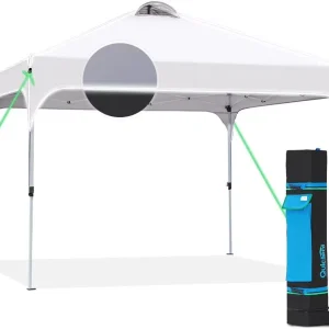 Quictent 10 x 10 ft Pop-Up Canopy Tent With Reflective Top, Fluorescent Rope And Vented Top