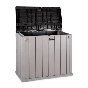 Toomax Outdoor Storage Shed Cabinet, 30 cu ft, Taupe Grey/Anthracite, 52 x 30.5 x 43.5 inches - Stora Way