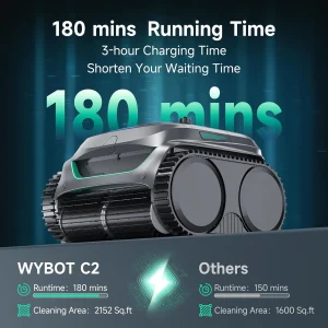 WYBOT Cordless Robotic Pool Cleaner With Dual Filtration And 180 Minutes Runtime - C2