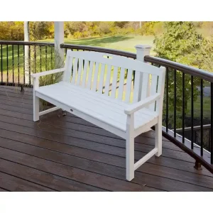 POLYWOOD Outdoor Bench, 60-Inch Recycled Plastic - Yacht Club