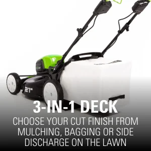 80V Cordless 21-Inch Self-Propelled Brushless Lawn Mower