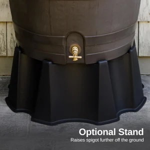 50 Gallon Rain Barrel With Brass Spigot And Flat-Back Design