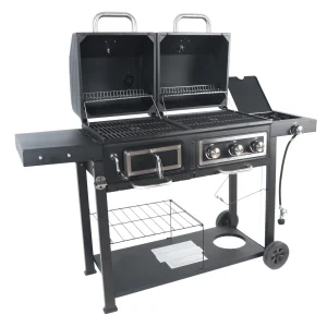 Dual Fuel Gas And Charcoal Combo Grill, Black With Stainless - GBC1793W