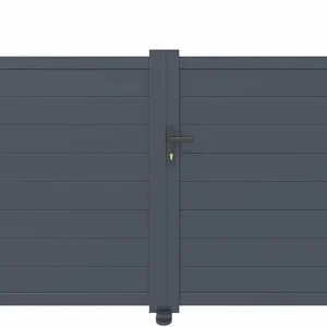 Casanoov Aluminum Swing Gate 392 cm x 161 cm Anthracite Gray RAL 7016 - KIT-000024