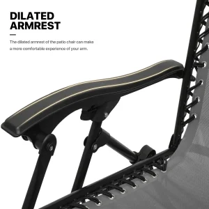 MoNiBloom Zero Gravity Reclining Chairs Set Of 2 With Canopy Shade And Headrest, Black - 330 lbs