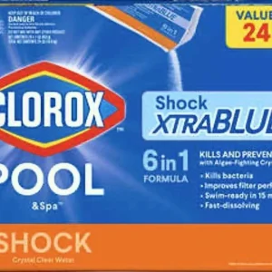 Clorox Pool & Spa XtraBlue Pool Shock Algaecide Treatment 1lb Bag Case 24 Pack